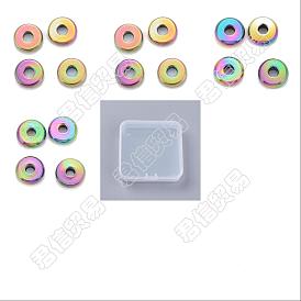 Unicraftale 40 pcs 4 style placage ionique (ip) 304 perles d'espacement en acier inoxydable, donut