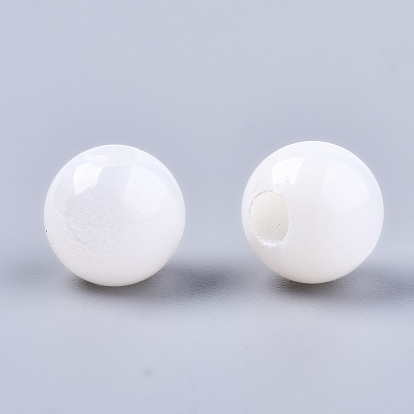 Perles de coquillages naturels d'eau douce, ronde
