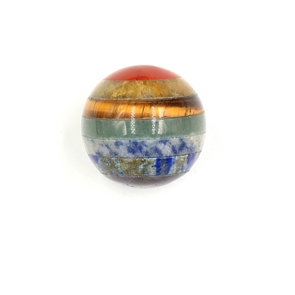 7 Chakra Gemstone Sphere Ball, Natural Gemstone No Hole Beads, Round