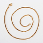 Vacuum Plating 304 Stainless Steel Box Chain Necklace Making, with Lobster Claw Clasps, 19.7 inch (500mm)