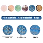 SUNNYCLUE 6Pcs 6 Style Natural Mixed Gemstone Cabochons, Flat Round with Nordic Pagan Pattern