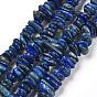 Lapis-lazuli naturelles brins pierre de perles, puce, 4~10x4~6x2~4mm, Trou: 1mm, Environ 210 pcs/chapelet, 35.4 pouce