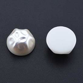 ABS Plastic Imitation Pearl Cabochons, Textured, Half Round