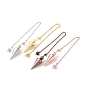 Rack Plating Brass Cable Chain Cone Dowsing Pendulums, with Alloy Lobster Claw Clasps and Iron Round Beads, Cadmium Free & Lead Free