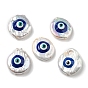 Baroque Style Natural Keshi Pearl Beads, with Enamel, Nuggets with Evil Eye