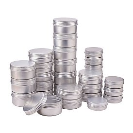 Boîtes de conserve rondes en aluminium pandahall elite, pot en aluminium, conteneurs de stockage pour cosmétiques, bougies, des sucreries, avec couvercle à vis