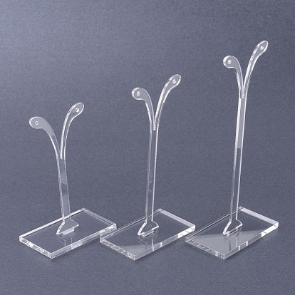 Plastic Earring Display, Bean Sprout Shape Earrings Display Stand, Jewelry Tree Stand Stand, Three-piece Set, 38x80mm, 38x100mm, 38x120mm
