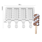 Moldes de silicona para palitos de helado, 4 estilos rectángulo con cavidades en forma de patrón de diamante, fabricante de moldes de paletas de hielo reutilizables