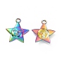 304 Stainless Steel Pendants, Star with Human Face Charm