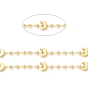 Brass Moon/Star Link Chains, with Round Bead, with Spool, Cadmium Free & Lead Free