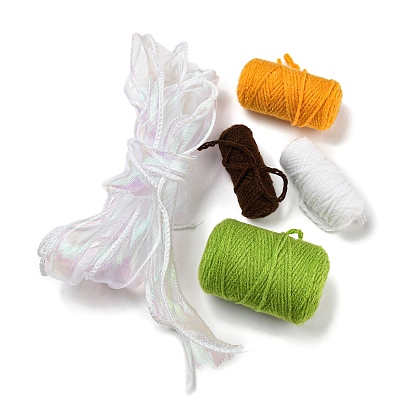 Kit débutant à tricoter en fil de tournesol, y compris le support pour cadre photo, fil, fibre de rembourrage en coton pp, ruban, marqueur de point de verrouillage en plastique, crochets et aiguille