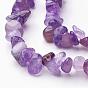 Natural Amethyst Beads Strands, Chips, Purple, 2.5~7x3~11mm, Hole: 1mm, 34 inch
