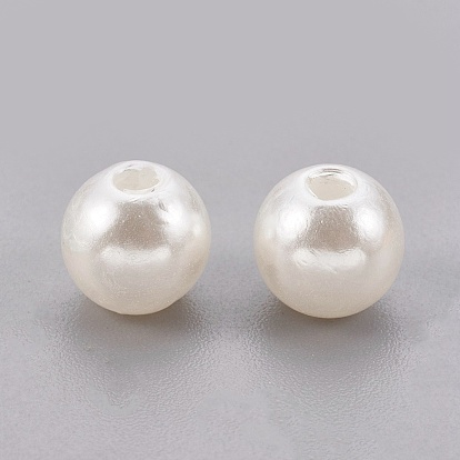Cuentas de perlas de imitación de plástico abs, rondo