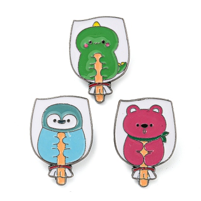 Animal Theme Enamel Pins, Gunmetal Zinc Alloy Brooches for Backpack Clothes, Penguin/Koala/Dinosaur