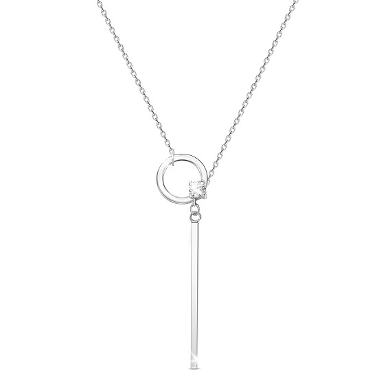 Shegrace 925 collares con colgante de plata esterlina, Con grado aaa zirconia cúbica y cadenas de cable.