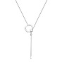 Shegrace 925 collares con colgante de plata esterlina, Con grado aaa zirconia cúbica y cadenas de cable.