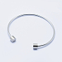 Eco-Friendly 316 Surgical Stainless Steel Cuff Bangle Making, with Removable Column Beads, Long-Lasting Plated