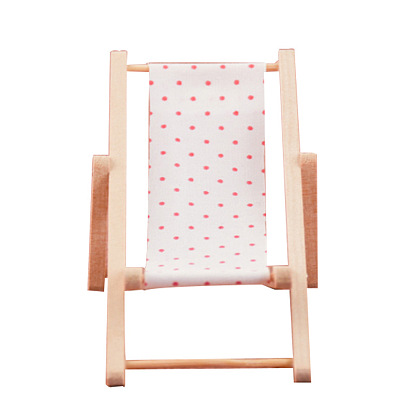Wood Beach Chair Model, Dollhouse Toy for 1:12 Scale Miniature Dolls