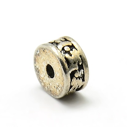 Tibetan Style Alloy Flat Round Spacer Beads, 10x5mm, Hole: 2mm