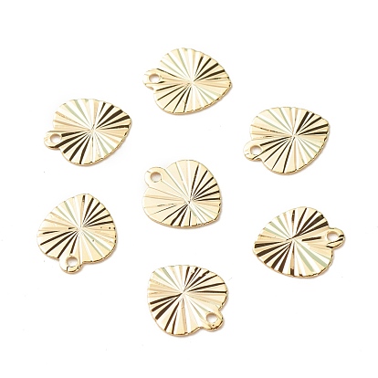 Brass Charms, Long-Lasting Plated, Cadmium Free & Lead Free, Heart