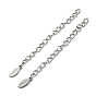 304 & 201 Stainless Steel Curb Chain Extender, End Chains, with Oval Chain Tabs