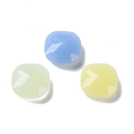 Synthetic Luminous Stone Cabochons, Glow in the Dark, Faceted, Square