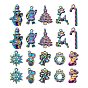 20Pcs 10 Style Alloy Pendants, Cadmium Free & Nickel Free & Lead Free, Father Christmas, Glove, Garland, Christmas Reindeer/Stag & Trees & Candy Cane & Snowflake & Bell & Stocking & Snowman