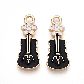 Colgantes de la aleación del esmalte, la luz de oro, violín