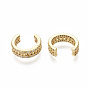 Brass Micro Pave Clear Cubic Zirconia Cuff Earrings, Ring, Nickel Free