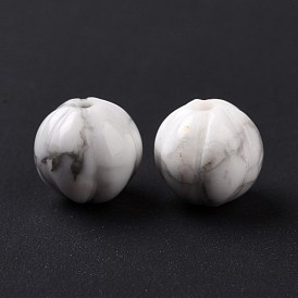 Perles howlite naturelles, thème d'automne, citrouille