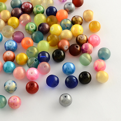Perles en verre rondes peintes à la bombe