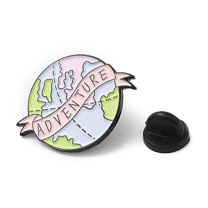 The Earth Theme Enamel Pin, Electrophoresis Black Alloy Brooch for Backpack Clothes