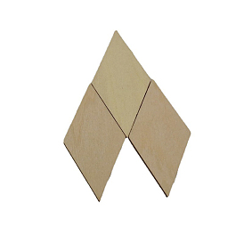 Unfinished Wood Rhombus Shape Discs Slices, Wood Pieces for DIY Embellishment Crafts