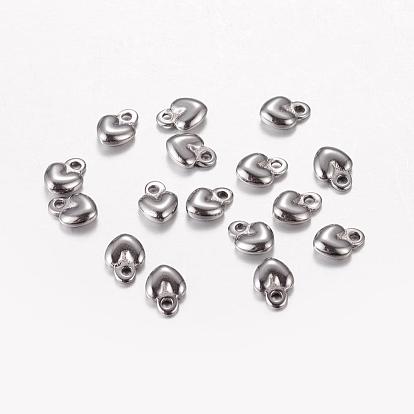 304 Stainless Steel Charms, Chain Extender Teardrop, Puffed Heart