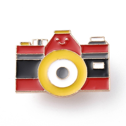 Pin de esmalte de la cámara, insignia de aleación de oro claro para ropa de mochila