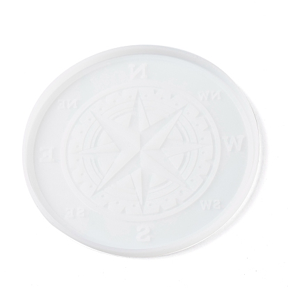 DIY Cup Mat Silicone Molds, Resin Casting Molds, For UV Resin, Epoxy Resin Craft Making, Compass