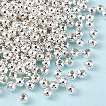 Laiton perles d'entretoise, transparente, ronde, 4mm, Trou: 1.8mm