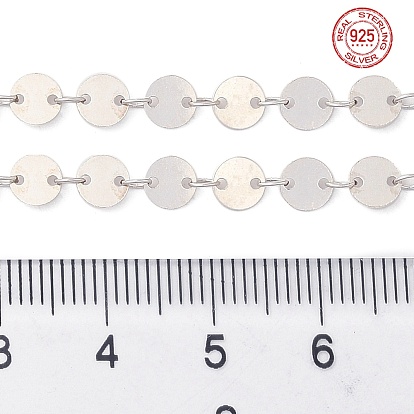 925 цепочки из стерлингового серебра с плоскими круглыми звеньями, цепочки с блестками, пайки