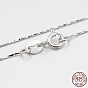 925 ожерелья-цепочки из стерлингового серебра с кореаной., с застежками пружинного кольца, тонкая цепь