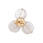 Shell Pearl Flower Stud Earrings with Brass Pin for Women