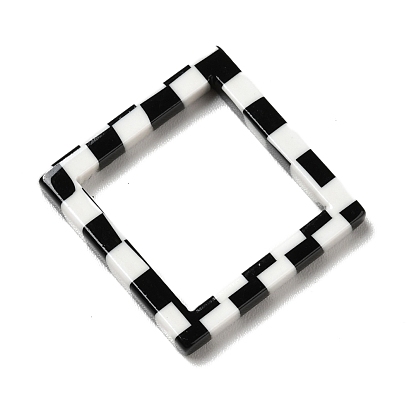 Acrylic Linking Rings, Rhombus with Tartan Pattern
