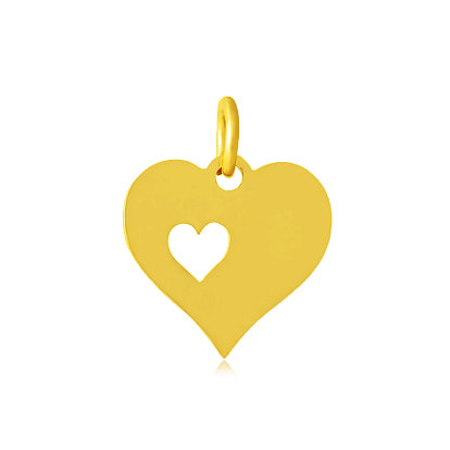 Pendentifs en acier inoxydable, coeur avec le coeur