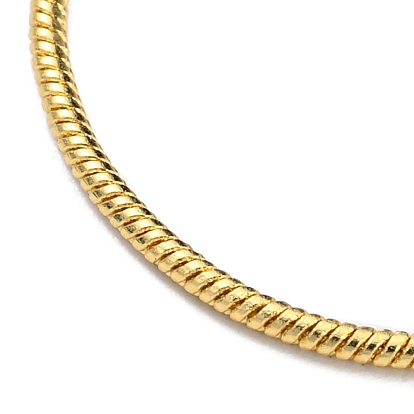 Collares de cadena de serpiente redondos de latón chapado de larga duración para mujer, sin plomo y cadmio