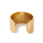 Chapado iónico (ip) 304 anillo de puño abierto con diseño ovalado de acero inoxidable, anillo grueso ancho para hombres mujeres
