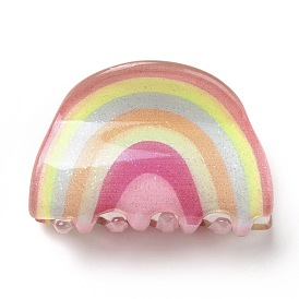 Rainbow Shaped Acrylic Claw Hair Clips, Hair Accessories for Girls