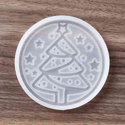 Силиконовые формы для чашек с узором рождественской елки своими руками, формы для литья смолы, для изготовления изделий из уф-смолы и эпоксидной смолы, плоско-круглые