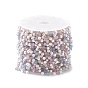 Cadenas de cuentas de perlas de imitación de cubo y vidrio redondo y abs, sin soldar, con 304 cadenas de eslabones de acero inoxidable, dorado
