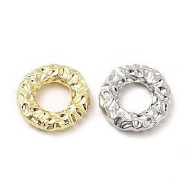 Eco-friendly Rack Plating Alloy Linking Rings, Cadmium Free & Lead Free, Hammered Round Ring