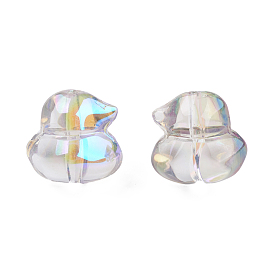 Perles en verre electroplate transparent , de couleur plaquée ab , canard