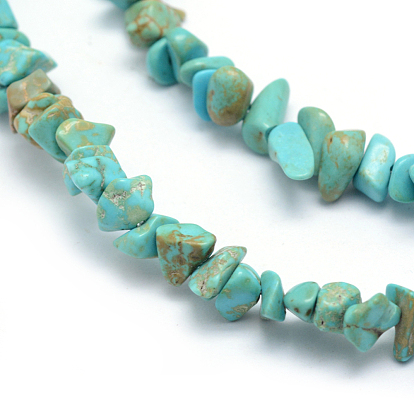 Natural Magnesite Beads Strands, Dyed & Heated, Chip